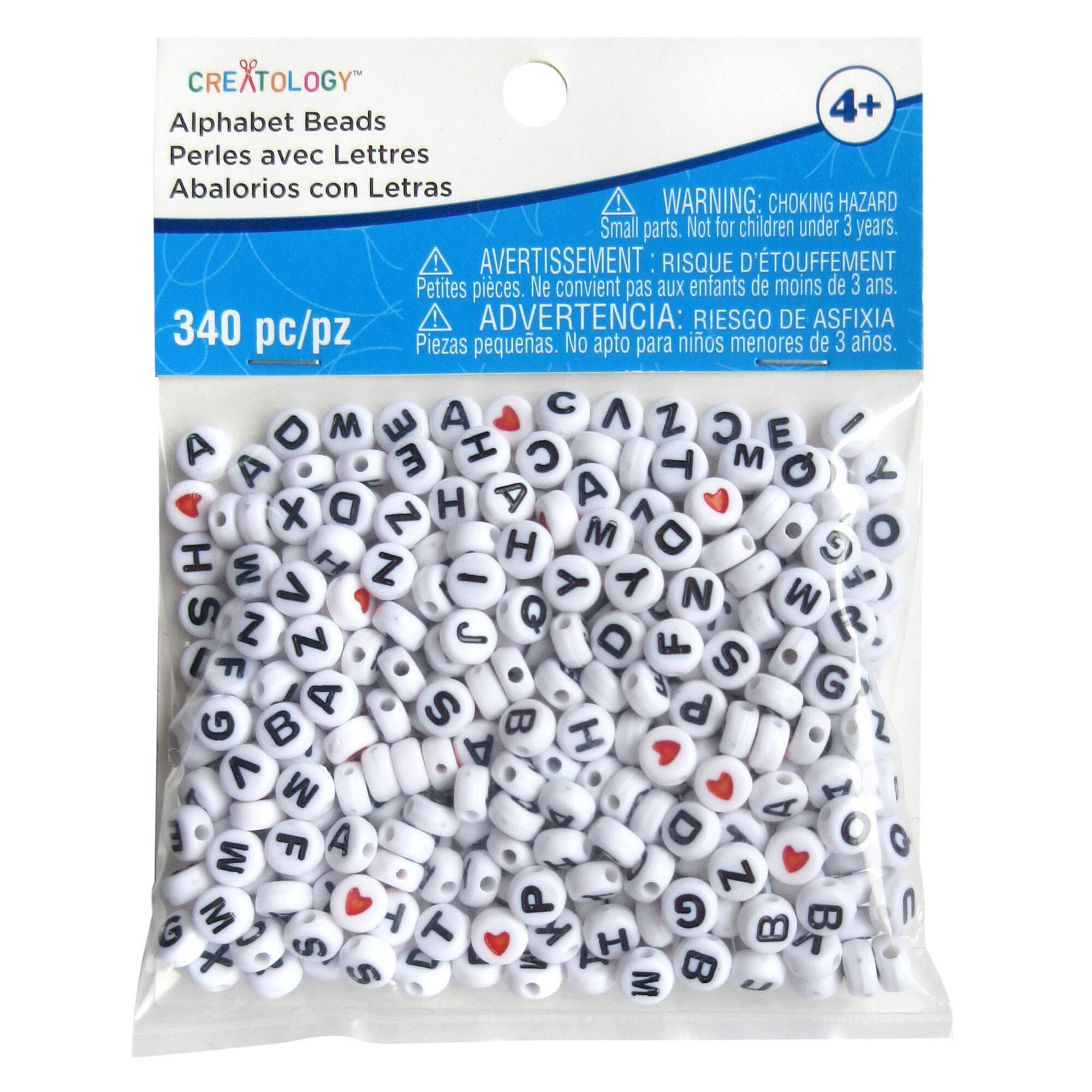 White Round Alphabet Beads by Creatology™
